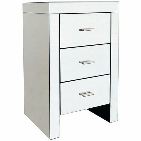 Charles Bentley 3 Drawer Contemporary Mirrored Bedside Table Charles Bentley 3 Drawer Contemporary Mirrored Bedside Table -CHARLES BENTLEY Shop 2440924 1