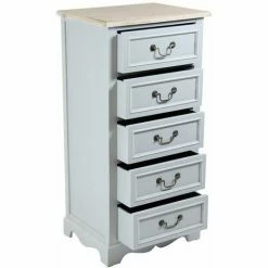 Charles Bentley Grey Loxley Vintage Solid Wood Chest Of Drawers 5 Drawer Tallboy -CHARLES BENTLEY Shop 2440995 3