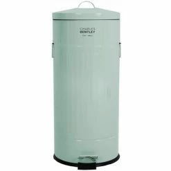 Charles Bentley 30L Retro Steel Waste Rubbish Kitchen Pedal Bin Heritage Green