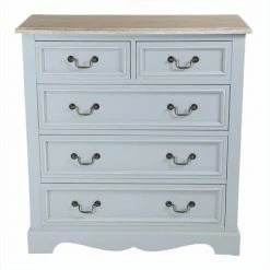 Charles Bentley Loxley Chest Of 5 Drawers Grey Cabinet Sideboard H95 X L38 X W90