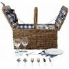 Charles Bentley Traditional 2 Person Wicker Picnic Basket Checkered Lining -CHARLES BENTLEY Shop 2441344 1