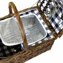 Charles Bentley Traditional 2 Person Wicker Picnic Basket Checkered Lining 4 Charles Bentley Traditional 2 Person Wicker Picnic Basket Checkered Lining -CHARLES BENTLEY Shop 2441344 4