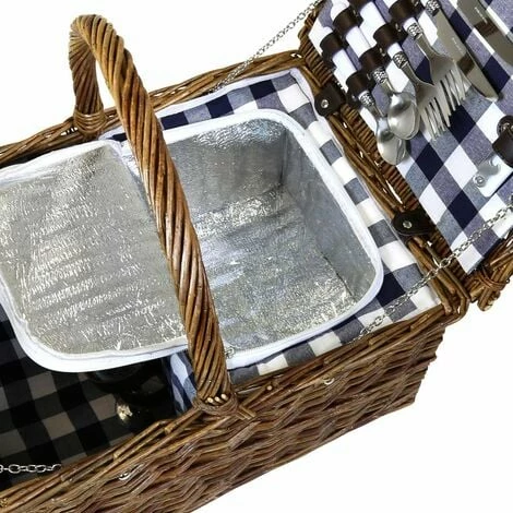 Charles Bentley Traditional 2 Person Wicker Picnic Basket Checkered Lining Charles Bentley Traditional 2 Person Wicker Picnic Basket Checkered Lining -CHARLES BENTLEY Shop 2441344 4