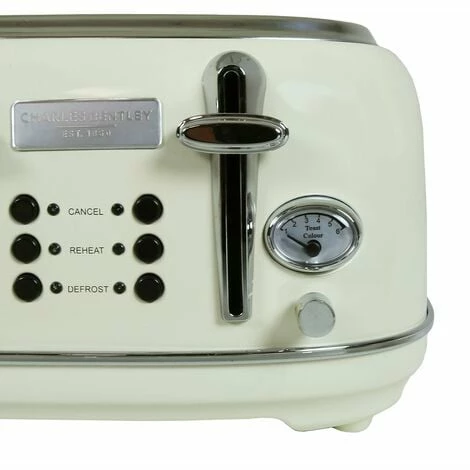 Charles Bentley 4 Slice Stainless Steel Toaster w Tray Cream & Chrome Charles Bentley 4 Slice Stainless Steel Toaster W Tray Cream & Chrome -CHARLES BENTLEY Shop 24870038 2