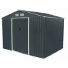 Charles Bentley Navy Grey 9ft X 6ft Metal Steel Garden Shed Outdoor Storage -CHARLES BENTLEY Shop 2625758 1