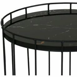 Charles Bentley Marble Effect Cage Side Table Set Black Basket Coffee Nesting 4 Charles Bentley Marble Effect Cage Side Table Set Black Basket Coffee Nesting -CHARLES BENTLEY Shop 26300430 3