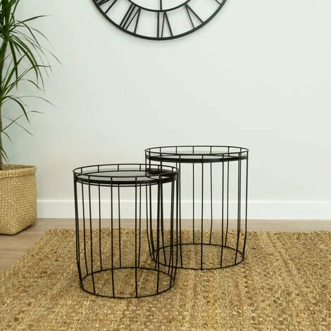 Charles Bentley Marble Effect Cage Side Table Set Black Basket Coffee Nesting Charles Bentley Marble Effect Cage Side Table Set Black Basket Coffee Nesting -CHARLES BENTLEY Shop 26300430 4