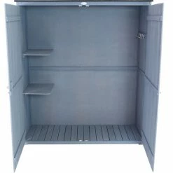 Charles Bentley FSC Garden Chest Storage Shed H155 X L55 X W138cm Grey Wooden -CHARLES BENTLEY Shop 26973592 4