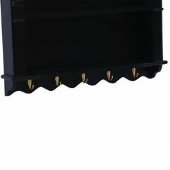 Charles Bentley Loxley Wall Storage Shelf Black With Gold Hooks -CHARLES BENTLEY Shop 27599604 3