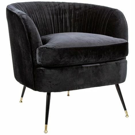 Charles Bentley Milan Velvet Accent Chair Black Tub Armchair Pleat Velvet Charles Bentley Milan Velvet Accent Chair Black Tub Armchair Pleat Velvet -CHARLES BENTLEY Shop 28720120 1