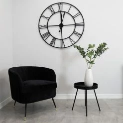 Charles Bentley Round Skeleton Clock With Roman Numerals Matte Black 100cm -CHARLES BENTLEY Shop 29678346 3