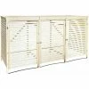 Charles Bentley FSC Triple Wooden Bin Store Wheelie Bin Storage Unit Lifting Lid -CHARLES BENTLEY Shop 2990974 1