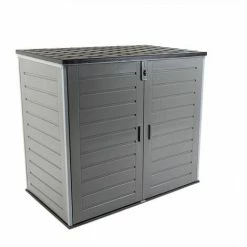 Charles Bentley 1170L Outdoor Garden Storage Cabinet - Grey And Black