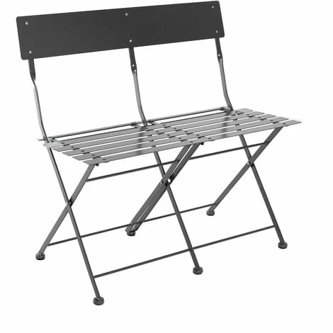 Charles Bentley 2 Seater Folding Metal Bistro Garden Patio Bench - Dark Grey Charles Bentley 2 Seater Folding Metal Bistro Garden Patio Bench - Dark Grey -CHARLES BENTLEY Shop 30265591 1
