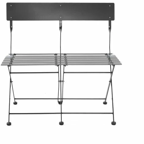 Charles Bentley 2 Seater Folding Metal Bistro Garden Patio Bench - Dark Grey Charles Bentley 2 Seater Folding Metal Bistro Garden Patio Bench - Dark Grey -CHARLES BENTLEY Shop 30265591 2