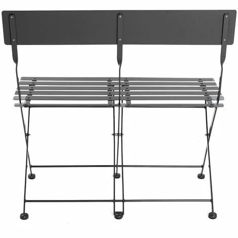 Charles Bentley 2 Seater Folding Metal Bistro Garden Patio Bench - Dark Grey Charles Bentley 2 Seater Folding Metal Bistro Garden Patio Bench - Dark Grey -CHARLES BENTLEY Shop 30265591 3