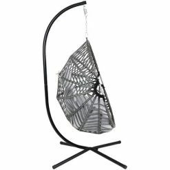 Charles Bentley Egg Shaped Swing Chair H203 X D126 X W126cm Grey Hanging Seat -CHARLES BENTLEY Shop 30807318 3