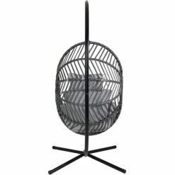 Charles Bentley Egg Shaped Swing Chair H203 X D126 X W126cm Grey Hanging Seat -CHARLES BENTLEY Shop 30807318 4