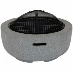 Charles Bentley 60cm Round Magnesia Fire Pit With Mesh Cover Cooking Grill 3 Charles Bentley 60cm Round Magnesia Fire Pit With Mesh Cover Cooking Grill -CHARLES BENTLEY Shop 32378731 2