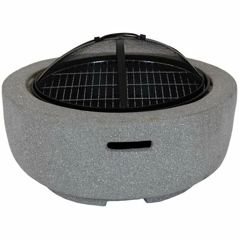 Charles Bentley 60cm Round Magnesia Fire Pit with Mesh Cover Cooking Grill Charles Bentley 60cm Round Magnesia Fire Pit With Mesh Cover Cooking Grill -CHARLES BENTLEY Shop 32378731 2