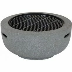 Charles Bentley 60cm Round Magnesia Fire Pit With Mesh Cover Cooking Grill 5 Charles Bentley 60cm Round Magnesia Fire Pit With Mesh Cover Cooking Grill -CHARLES BENTLEY Shop 32378731 4
