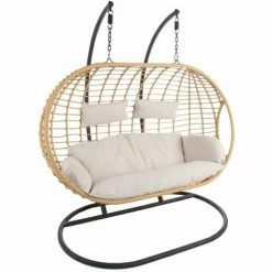 Charles Bentley Double Hanging Swing Chair Seat H196 X D117 X W167cm Natural -CHARLES BENTLEY Shop 32533350 4