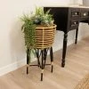 Charles Bentley Casablanca Plant Stand Large Natural Black Rattan 60x35cm -CHARLES BENTLEY Shop 35016693 1