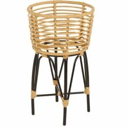 Charles Bentley Casablanca Plant Stand Large Natural Black Rattan 60x35cm -CHARLES BENTLEY Shop 35016693 3