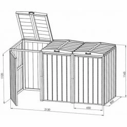 Charles Bentley Premium FSC Spruce Triple Bin Store Wheelie Bin Storage Unit -CHARLES BENTLEY Shop 3572489 3