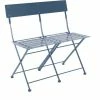 Charles Bentley 2 Seater Folding Metal Bistro Bench Garden Seat Chair - Navy -CHARLES BENTLEY Shop 3610391 1