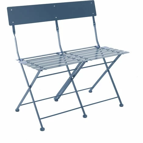 Charles Bentley 2 Seater Folding Metal Bistro Bench Garden Seat Chair - Navy Charles Bentley 2 Seater Folding Metal Bistro Bench Garden Seat Chair - Navy -CHARLES BENTLEY Shop 3610391 1