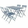 Charles Bentley 4 Seater Rectangular Folding Metal Dining Set - Navy Grey 2 Charles Bentley 4 Seater Rectangular Folding Metal Dining Set - Navy Grey -CHARLES BENTLEY Shop 3610396 1