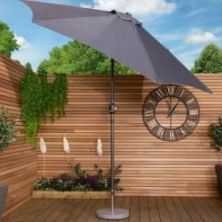 Charles Bentley Garden Metal Patio Garden Umbrella Parasol Crank & Tilt - Grey -CHARLES BENTLEY Shop 3610410 5