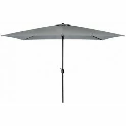 Charles Bentley 3m X 2m Rectangular Outdoor Garden Parasol Umbrella - Light Grey