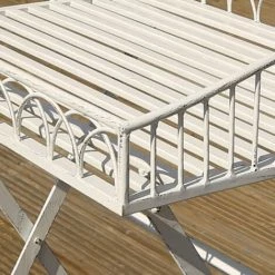 Charles Bentley Wrought Decorative Iron Garden Side Table - White 4 Charles Bentley Wrought Decorative Iron Garden Side Table - White -CHARLES BENTLEY Shop 37143564 3