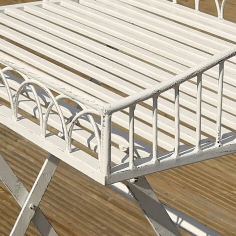 Charles Bentley Wrought Decorative Iron Garden Side Table - White Charles Bentley Wrought Decorative Iron Garden Side Table - White -CHARLES BENTLEY Shop 37143564 3