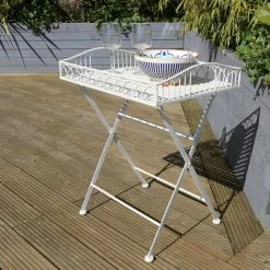 Charles Bentley Wrought Decorative Iron Garden Side Table - White 6 Charles Bentley Wrought Decorative Iron Garden Side Table - White -CHARLES BENTLEY Shop 37143564 5