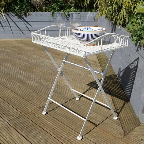 Charles Bentley Wrought Decorative Iron Garden Side Table - White Charles Bentley Wrought Decorative Iron Garden Side Table - White -CHARLES BENTLEY Shop 37143564 5