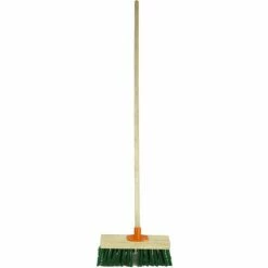 Charles Bentley 12" Green PVC Broom With Orange Bracket