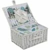 Charles Bentley 2 Person Wicker Picnic Basket White Leaf Print Hamper Plates 2 Charles Bentley 2 Person Wicker Picnic Basket White Leaf Print Hamper Plates -CHARLES BENTLEY Shop 37221216 1