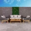 Charles Bentley FSC Acacia Wood And Rope Lounge Set With Grey Cushions -CHARLES BENTLEY Shop 37471548 1