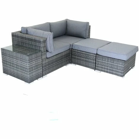 Charles Bentley 2/3 Seater Multi-Use Rattan Lounge Set Love Seat Footstool Grey Charles Bentley 2/3 Seater Multi-Use Rattan Lounge Set Love Seat Footstool Grey -CHARLES BENTLEY Shop 3857408 4