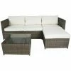 Charles Bentley L-Shaped 3 Seater Outdoor Rattan Furniture Lounge Set - Natural -CHARLES BENTLEY Shop 3910072 1