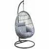 Charles Bentley Hanging Egg Shaped Rattan Swing Chair With Cushion - Grey 1 Charles Bentley Hanging Egg Shaped Rattan Swing Chair With Cushion - Grey -CHARLES BENTLEY Shop 3955474 1