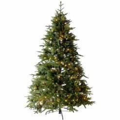 Charles Bentley Luxury 6ft Pre-Lit Faux Hinged Christmas Tree 48" Wide 340LED