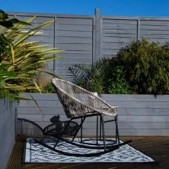 Charles Bentley Zanzibar Rocking Chair Grey Rattan String Seat -CHARLES BENTLEY Shop 40314767 4