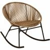 Charles Bentley Zanzibar Rocking Chair Natural Rattan String Seat
