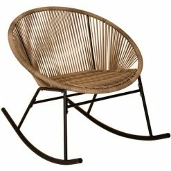 Charles Bentley Zanzibar Rocking Chair Natural Rattan String Seat