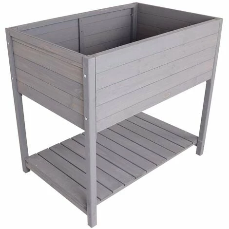 Charles Bentley FSC Wooden Planter - Grey - Raised Box with Shelf Herb Plant Box Charles Bentley FSC Wooden Planter - Grey - Raised Box With Shelf Herb Plant Box -CHARLES BENTLEY Shop 41377972 1