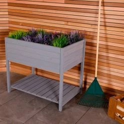 Charles Bentley FSC Wooden Planter - Grey - Raised Box With Shelf Herb Plant Box 6 Charles Bentley FSC Wooden Planter - Grey - Raised Box With Shelf Herb Plant Box -CHARLES BENTLEY Shop 41377972 5